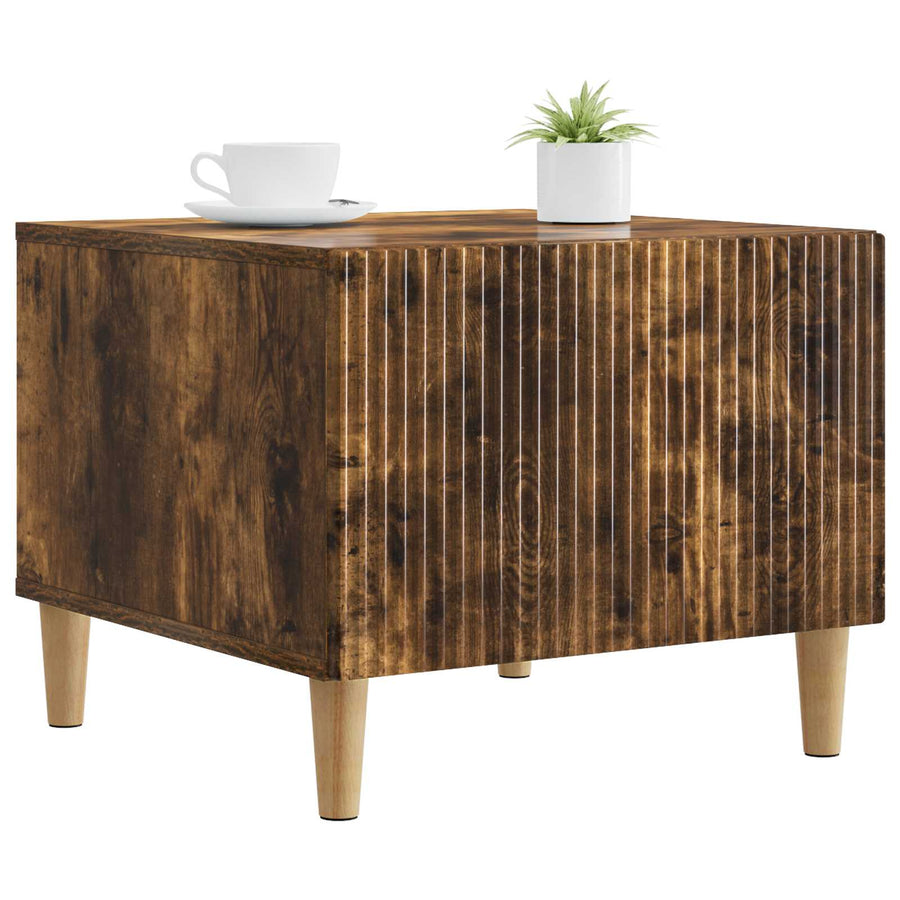 Salontafel met lade Gerookt eiken 49 x 50 x 40 cm Bewerkt hout