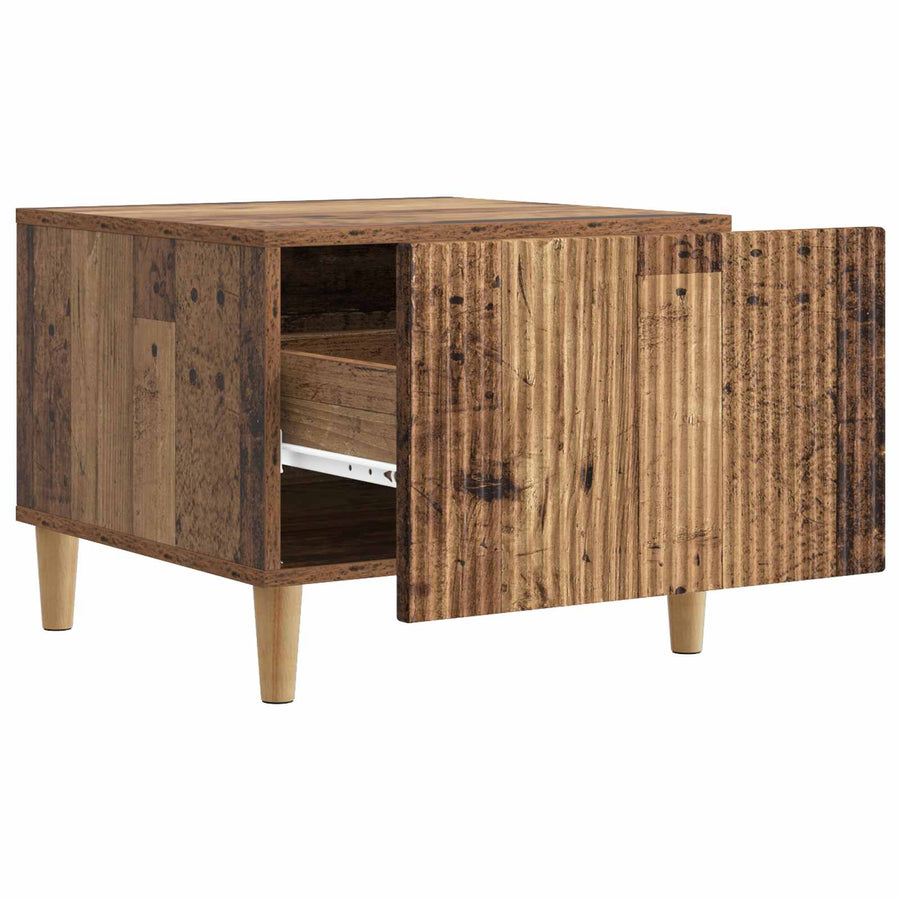 Salontafel met lade Oud hout 49 x 50 x 40 cm Bewerkt hout