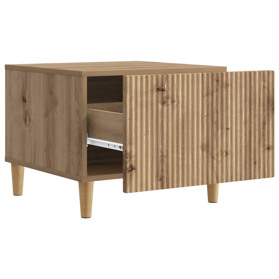 Salontafel Artisanaal eiken 49 x 50 x 40 cm Bewerkt hout