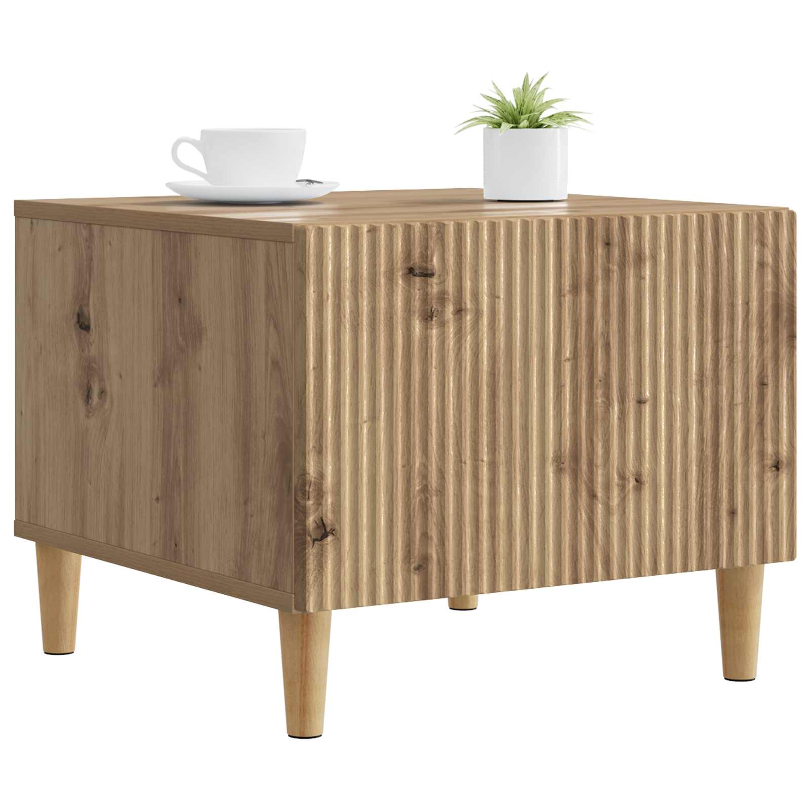 Salontafel Artisanaal eiken 49 x 50 x 40 cm Bewerkt hout