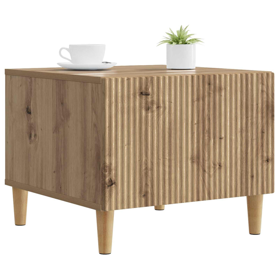 Salontafel Artisanaal eiken 49 x 50 x 40 cm Bewerkt hout