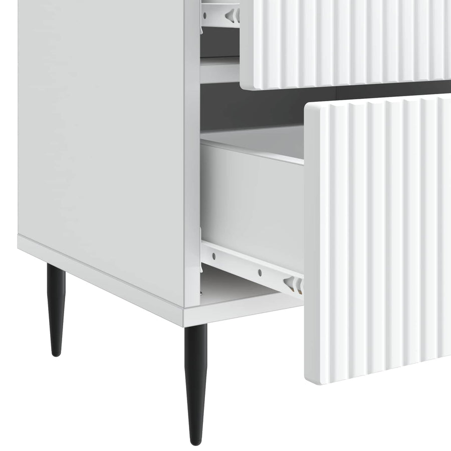 Nachtkastje met lade 2 pcs Wit 43 x 34,5 x 47,5 cm Bewerkt hout