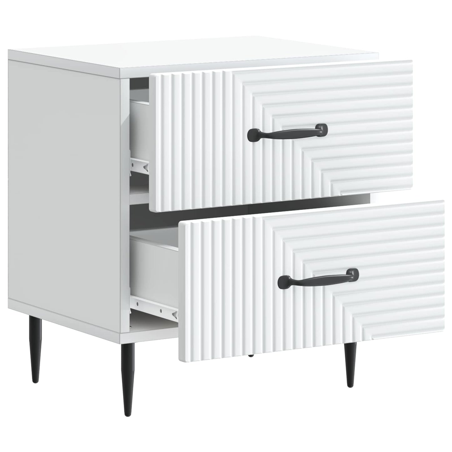 Nachtkastje met lade 2 pcs Wit 43 x 34,5 x 47,5 cm Bewerkt hout