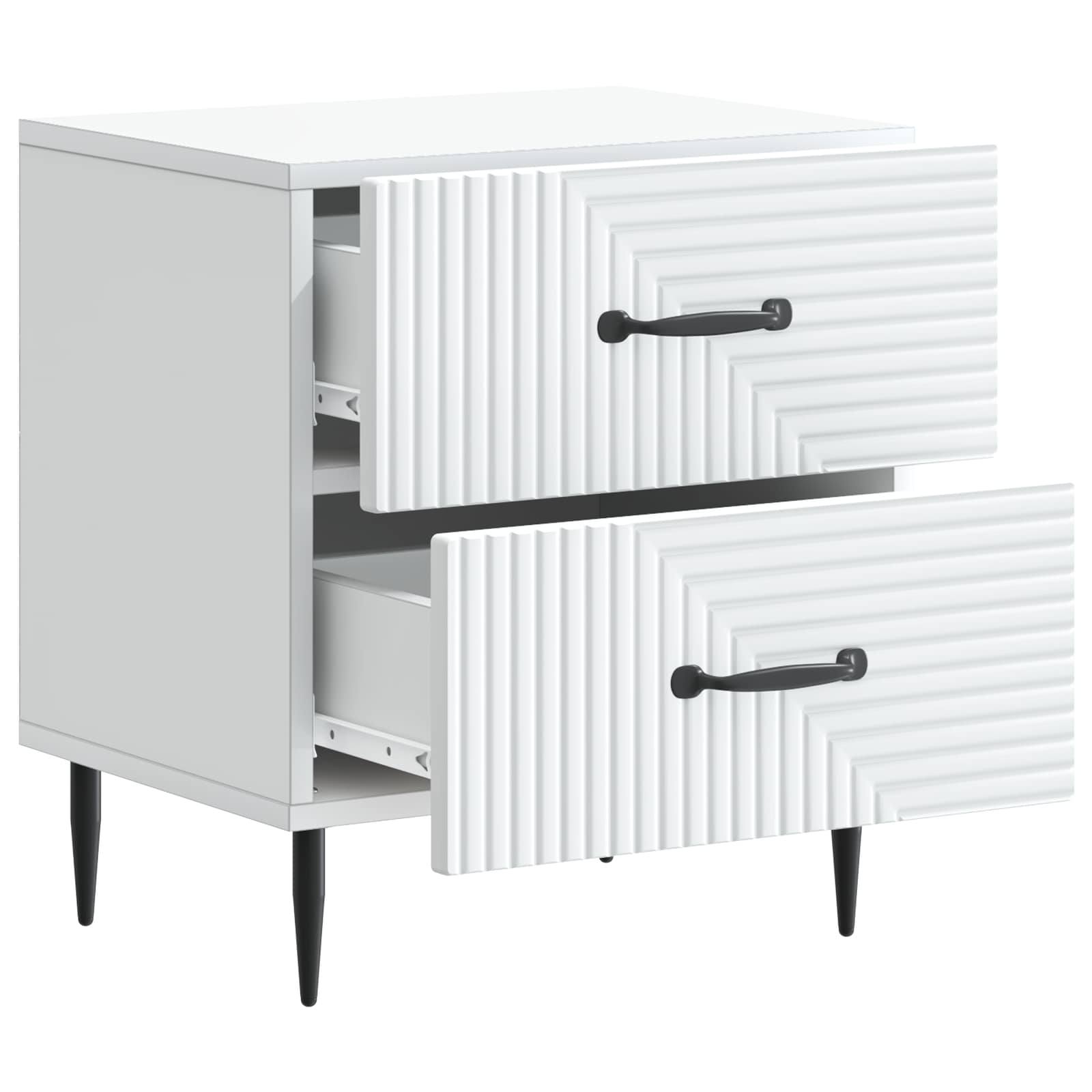 Nachtkastje met lade 2 pcs Wit 43 x 34,5 x 47,5 cm Bewerkt hout