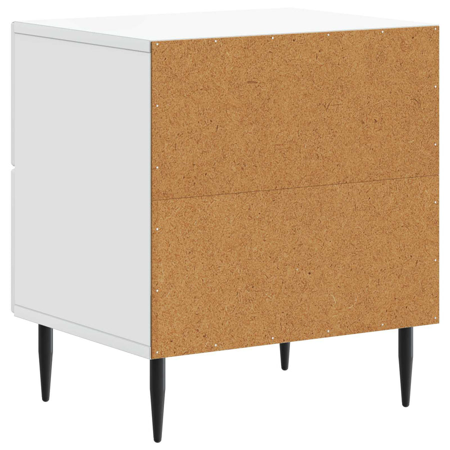 Nachtkastje met lade 2 pcs Wit 43 x 34,5 x 47,5 cm Bewerkt hout