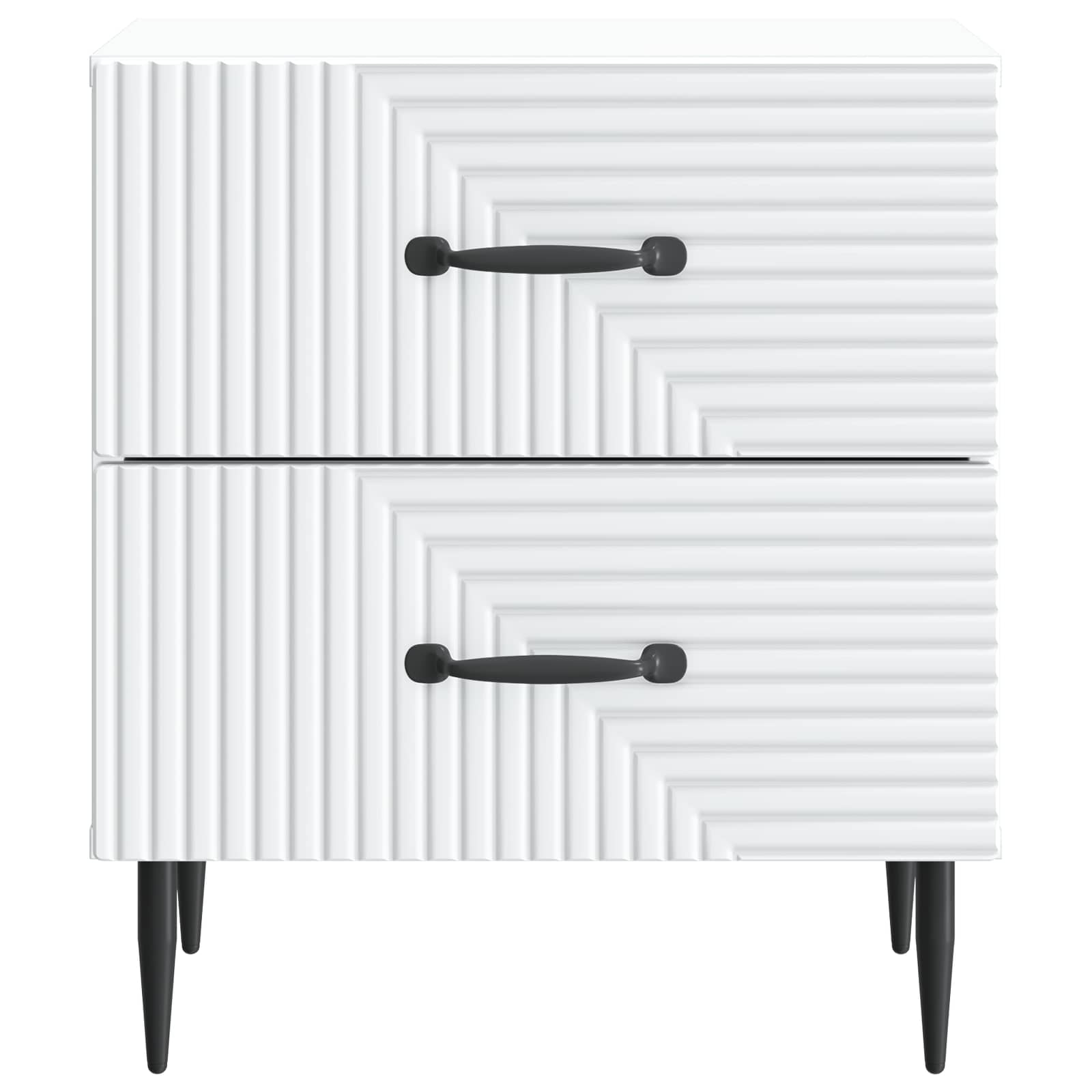 Nachtkastje met lade 2 pcs Wit 43 x 34,5 x 47,5 cm Bewerkt hout