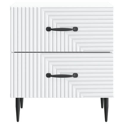 Nachtkastje met lade 2 pcs Wit 43 x 34,5 x 47,5 cm Bewerkt hout