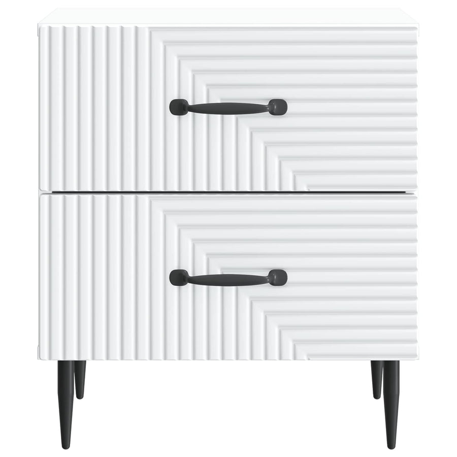 Nachtkastje met lade 2 pcs Wit 43 x 34,5 x 47,5 cm Bewerkt hout