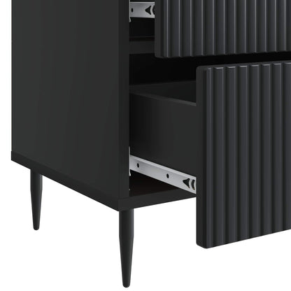 Nachtkastje 2 pcs Zwart 43 x 34,5 x 47,5 cm Bewerkt hout