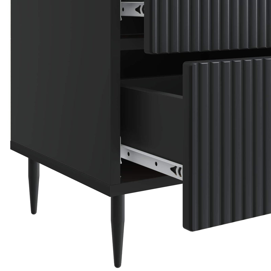 Nachtkastje 2 pcs Zwart 43 x 34,5 x 47,5 cm Bewerkt hout