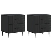 Nachtkastje 2 stuks zwart 43x34,5x47,5 cm bewerkt hout
