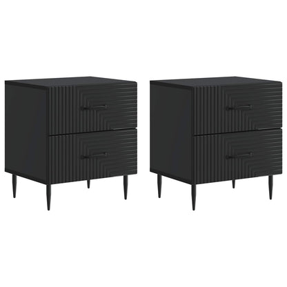 Nachtkastje 2 pcs Zwart 43 x 34,5 x 47,5 cm Bewerkt hout