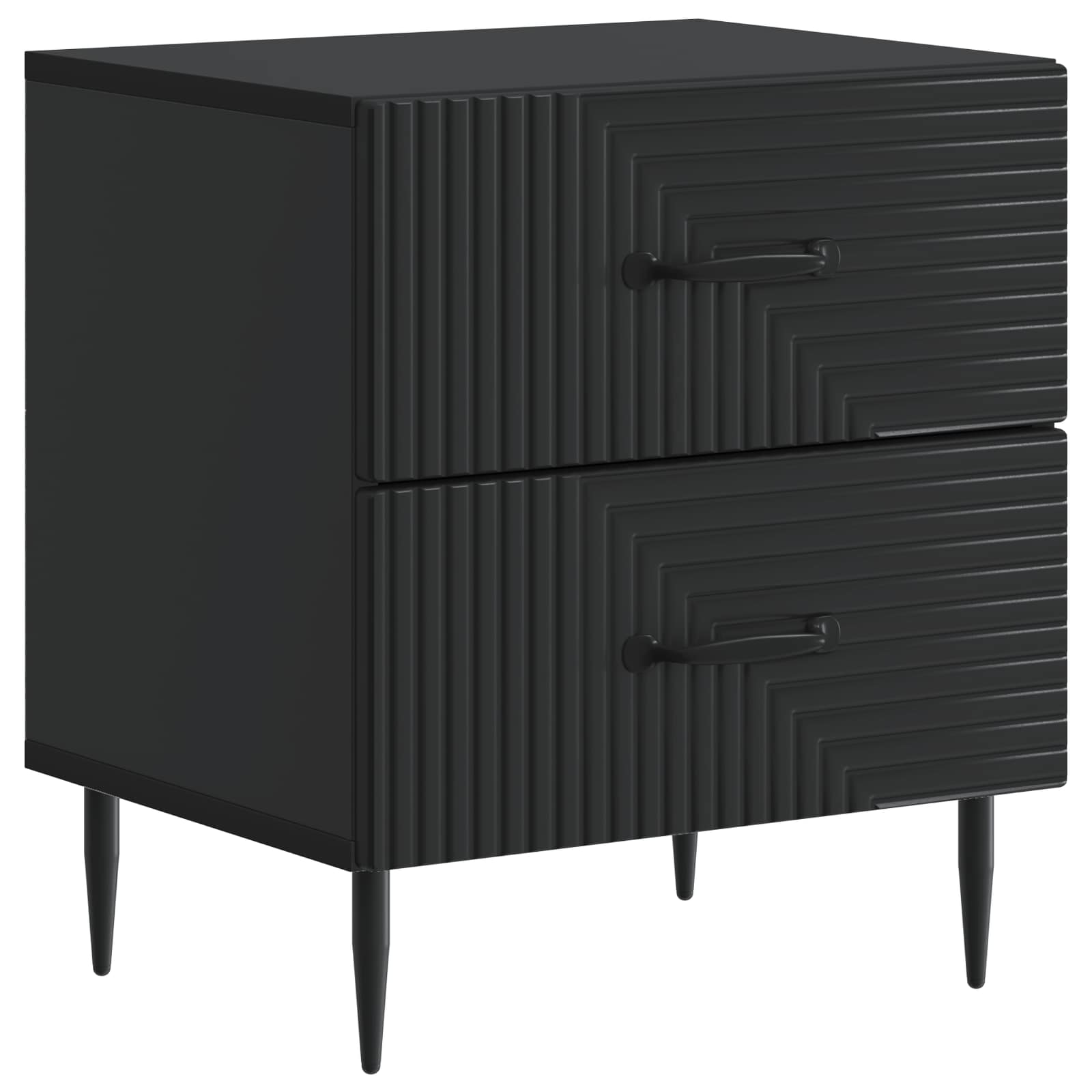Nachtkastje 2 pcs Zwart 43 x 34,5 x 47,5 cm Bewerkt hout