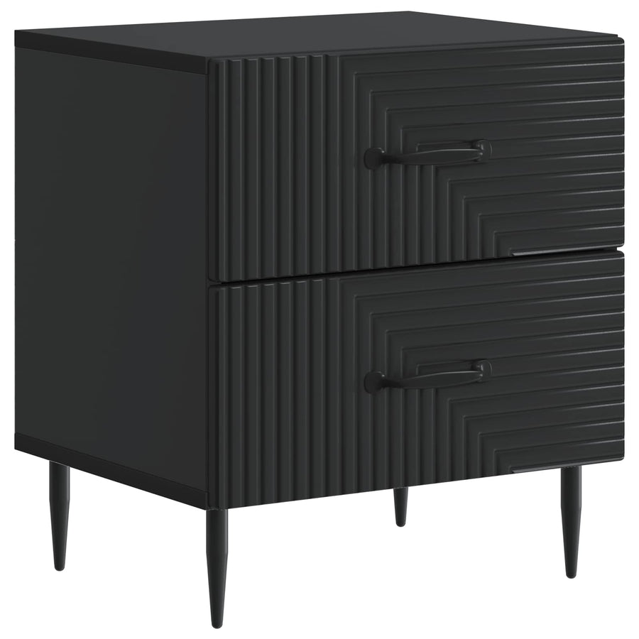 Nachtkastje 2 pcs Zwart 43 x 34,5 x 47,5 cm Bewerkt hout
