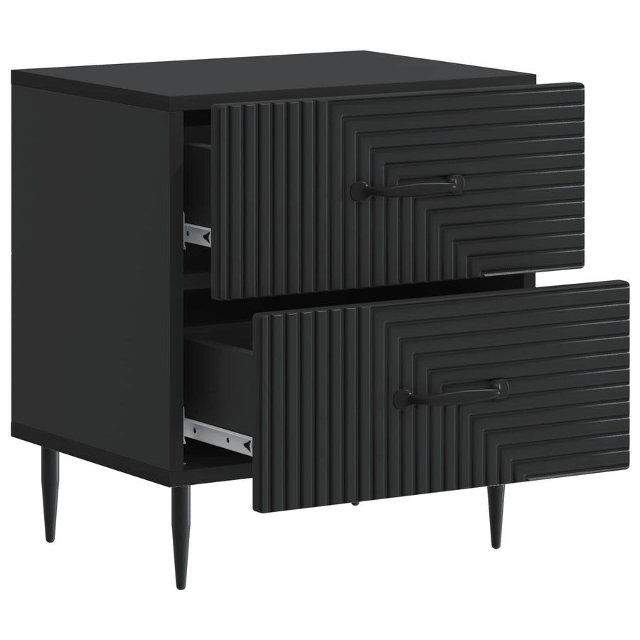 Nachtkastje 2 pcs Zwart 43 x 34,5 x 47,5 cm Bewerkt hout