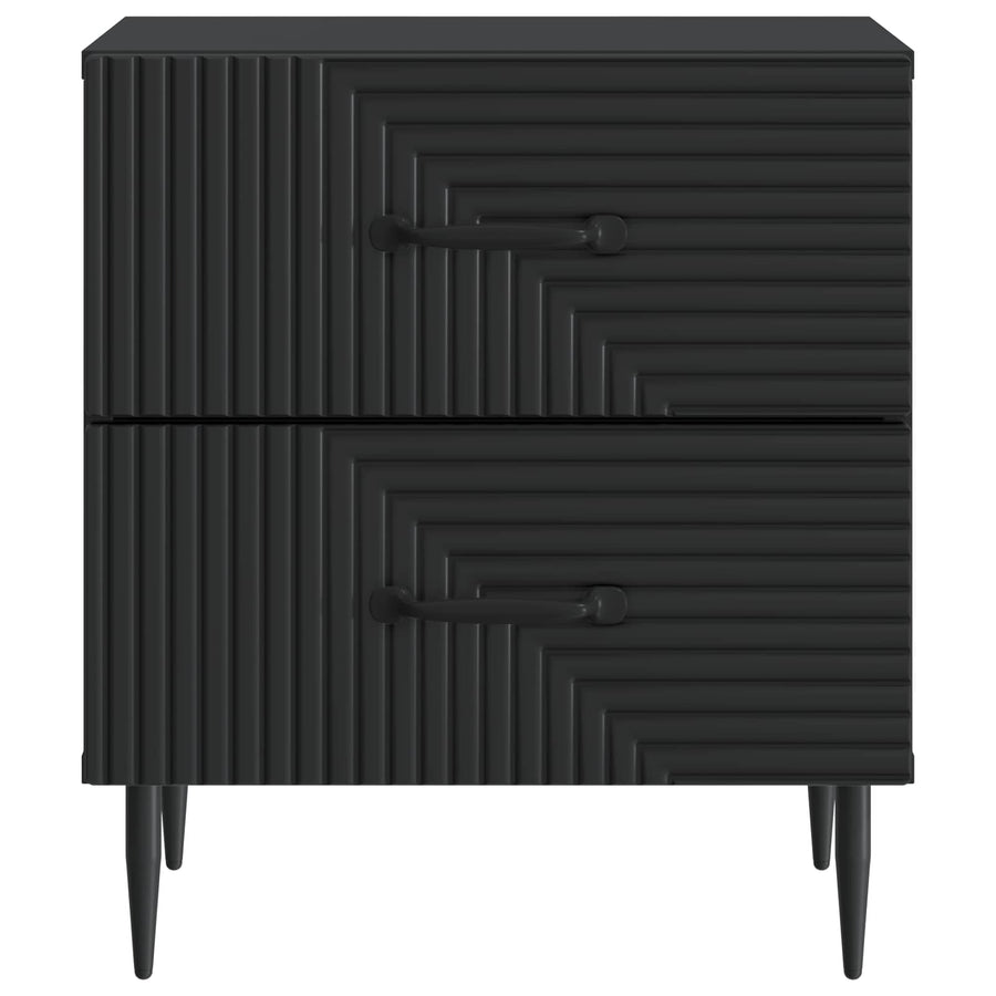 Nachtkastje 2 pcs Zwart 43 x 34,5 x 47,5 cm Bewerkt hout