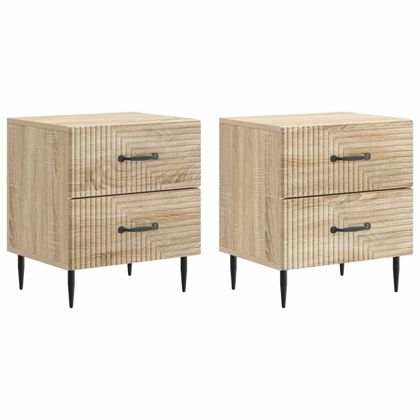 Nachtkastje 2 pcs Sonoma Eiken 43 x 34,5 x 47,5 cm Bewerkt hout