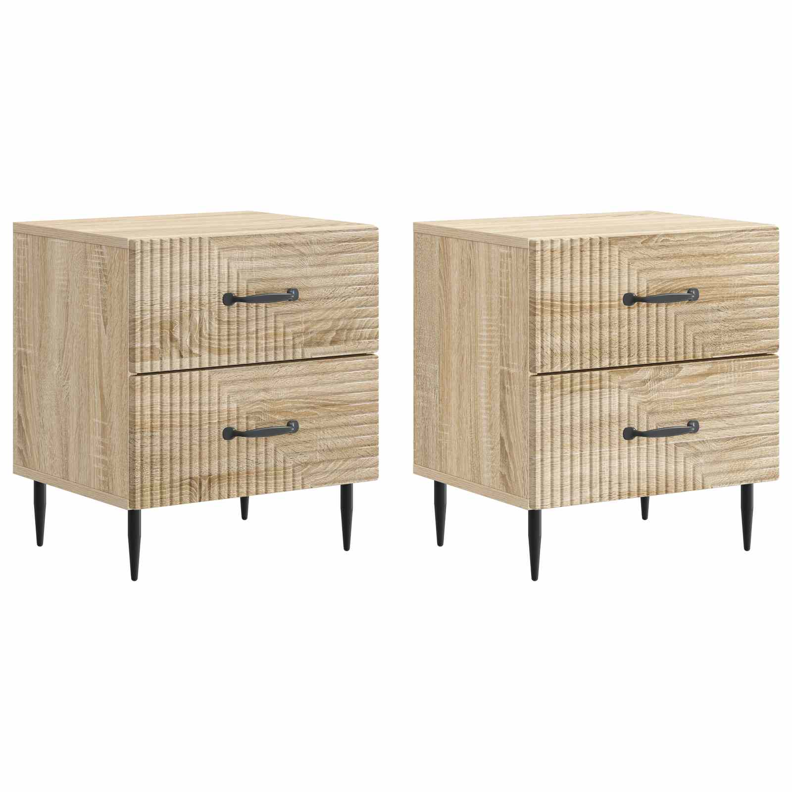 Nachtkastje 2 pcs Sonoma Eiken 43 x 34,5 x 47,5 cm Bewerkt hout