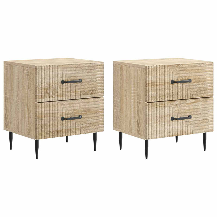 Nachtkastje 2 pcs Sonoma Eiken 43 x 34,5 x 47,5 cm Bewerkt hout