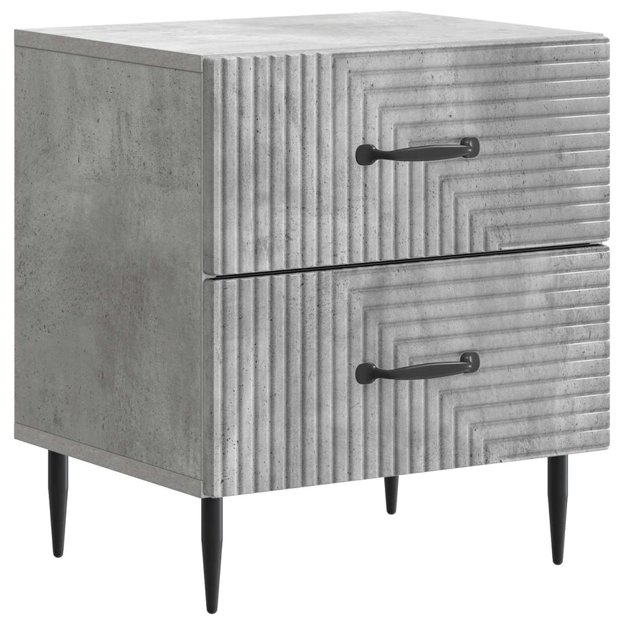 Nachtkastje Betongrijs 43 x 34,5 x 47,5 cm Bewerkt hout