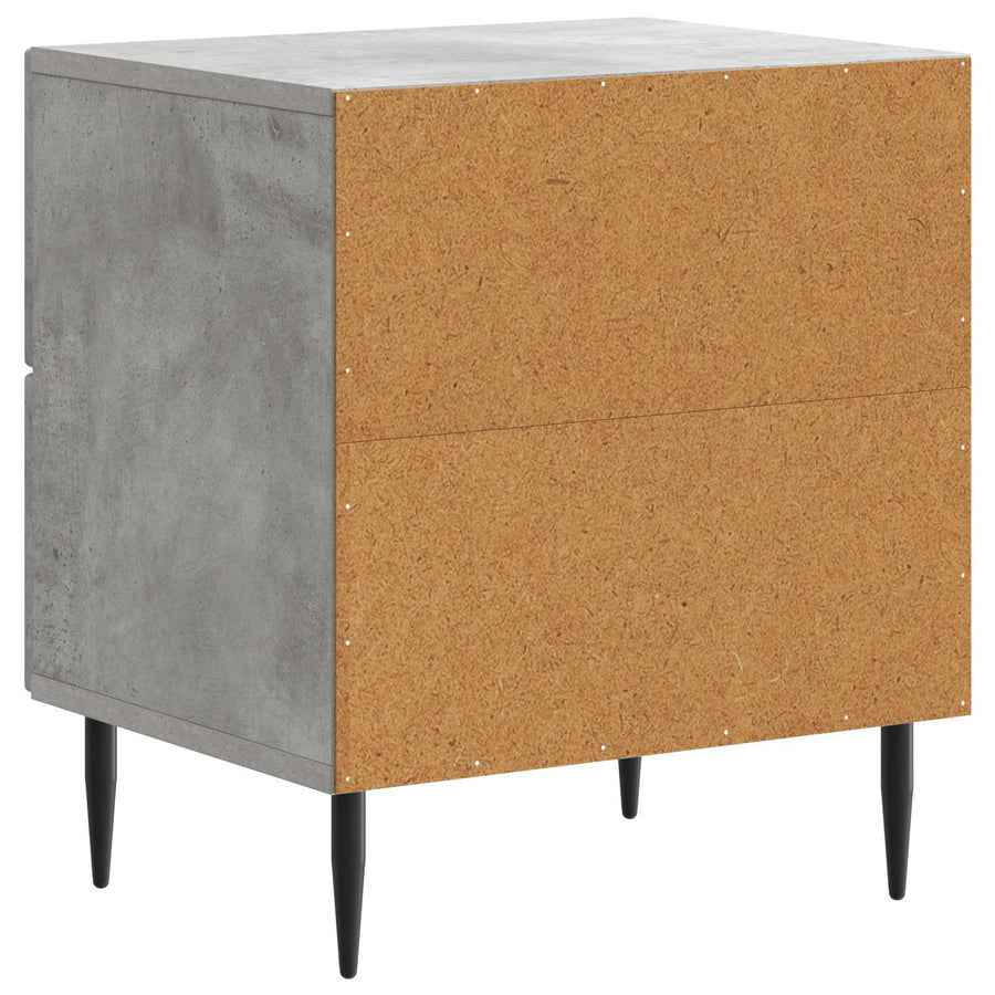Nachtkastje Betongrijs 43 x 34,5 x 47,5 cm Bewerkt hout