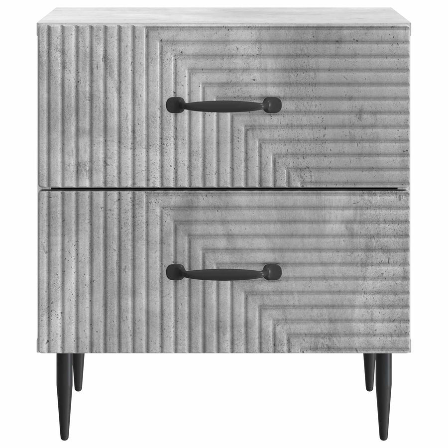 Nachtkastje Betongrijs 43 x 34,5 x 47,5 cm Bewerkt hout