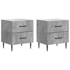 Nachtkastje 2 stuks betongrijs 43x34,5x47,5 cm