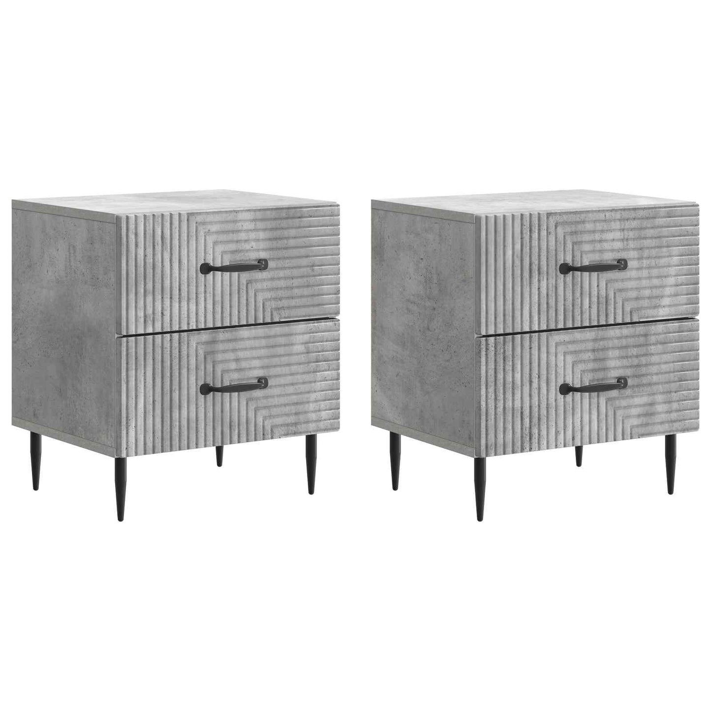 Nachtkastje 2 pcs Betongrijs 43 x 34,5 x 47,5 cm Bewerkt hout