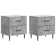 Nachtkastje 2 stuks betongrijs 43x34,5x47,5 cm