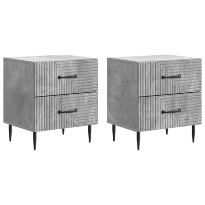 Nachtkastje 2 pcs Betongrijs 43 x 34,5 x 47,5 cm Bewerkt hout