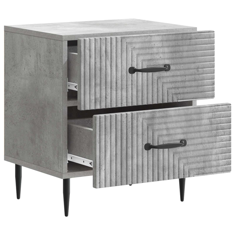Nachtkastje 2 pcs Betongrijs 43 x 34,5 x 47,5 cm Bewerkt hout