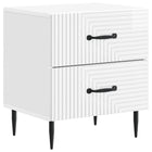 Nachtkastje hoogglans wit 43x34,5x47,5 cm bewerkt hout