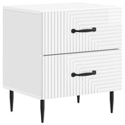 Nachtkastje hoogglans wit 43x34,5x47,5 cm bewerkt hout