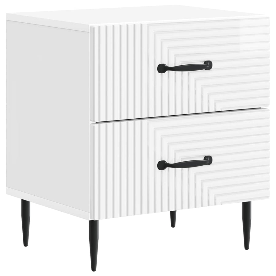 Nachtkastje Hoogglans Wit 43 x 34,5 x 47,5 cm Bewerkt hout