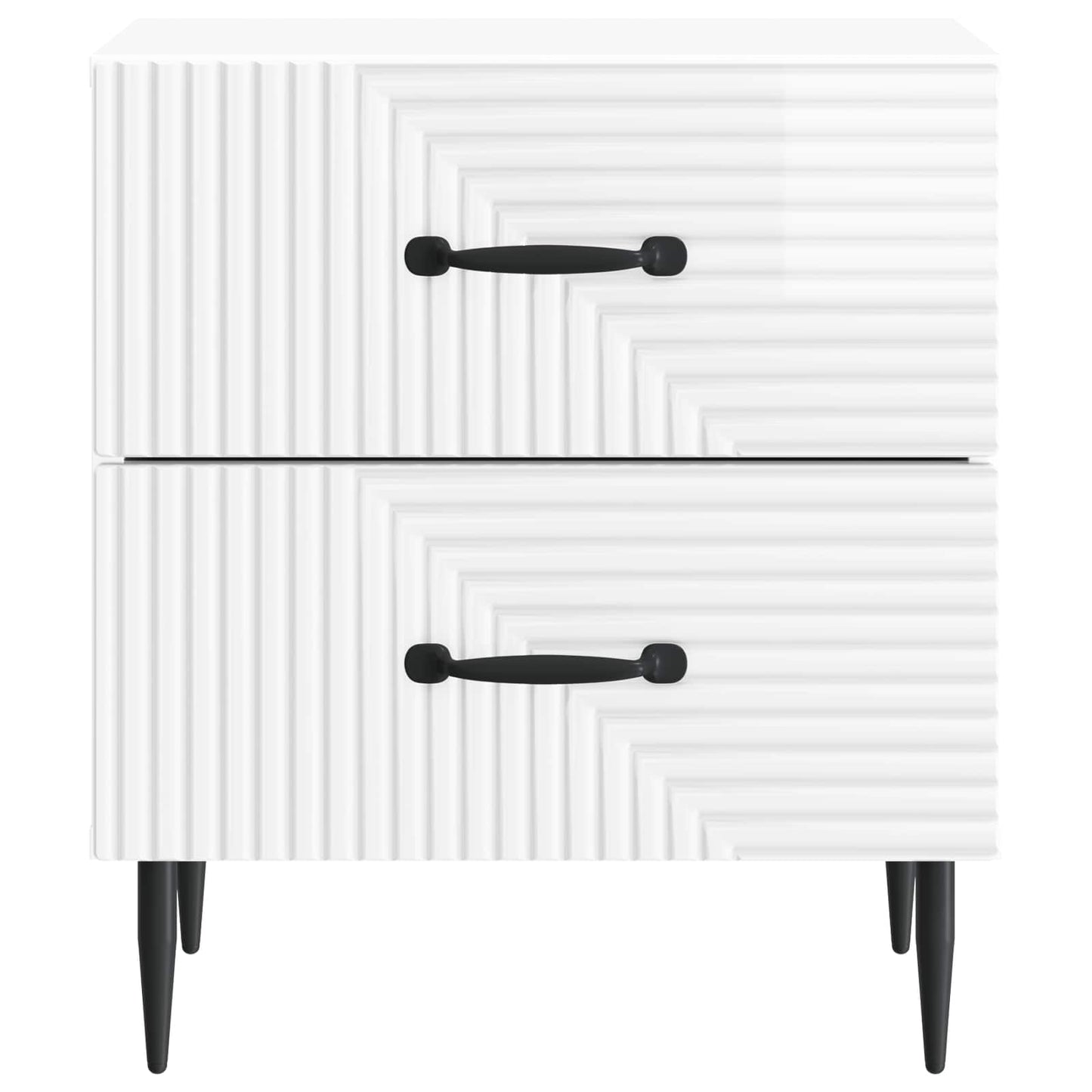 Nachtkastje met lade 2 pcs Hoogglans Wit 43 x 34,5 x 47,5 cm