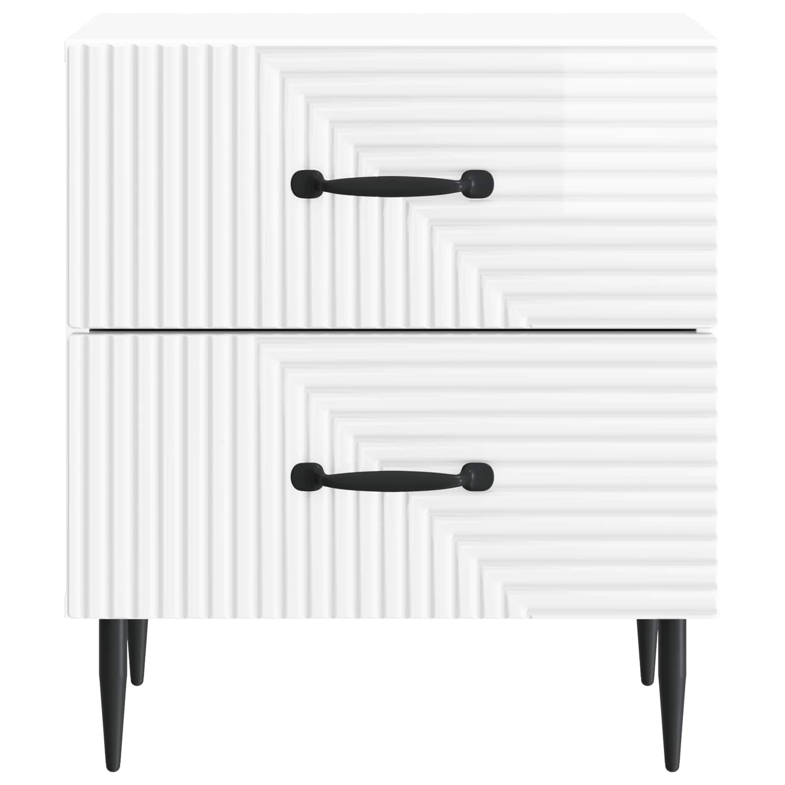 Nachtkastje met lade 2 pcs Hoogglans Wit 43 x 34,5 x 47,5 cm