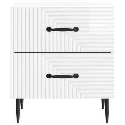 Nachtkastje met lade 2 pcs Hoogglans Wit 43 x 34,5 x 47,5 cm