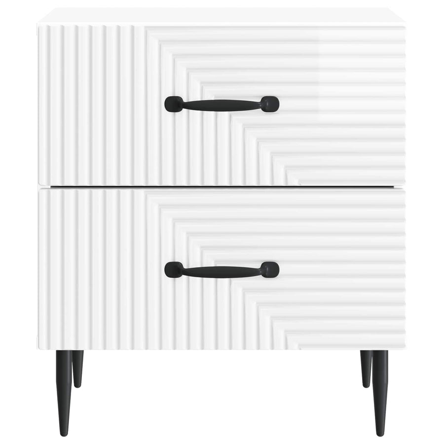 Nachtkastje met lade 2 pcs Hoogglans Wit 43 x 34,5 x 47,5 cm