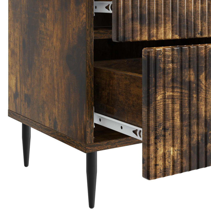 Nachtkastje met lade 2 pcs Gerookt eiken 43 x 34,5 x 47,5 cm