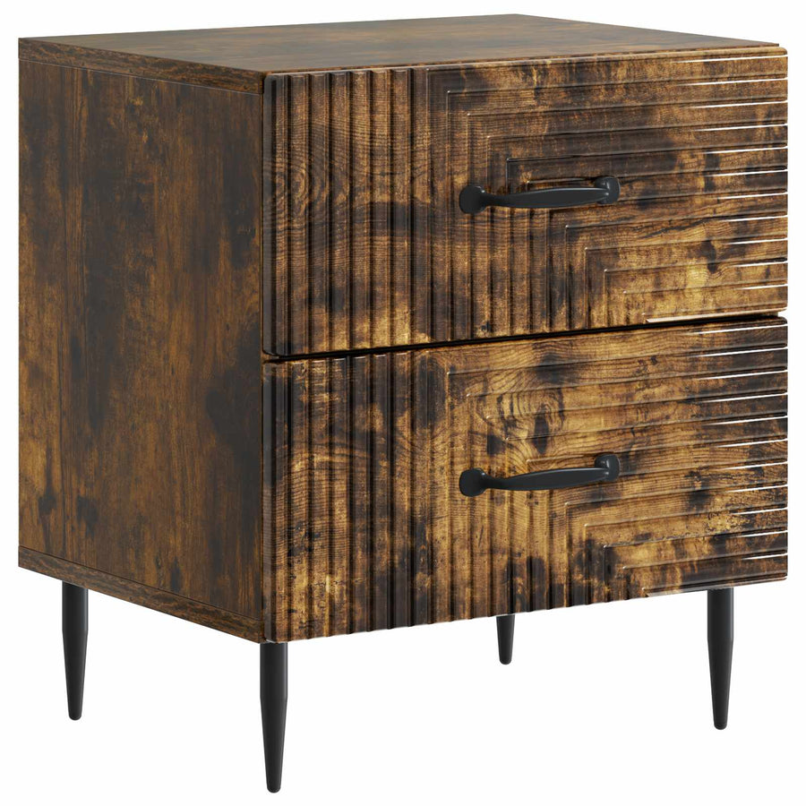 Nachtkastje met lade 2 pcs Gerookt eiken 43 x 34,5 x 47,5 cm