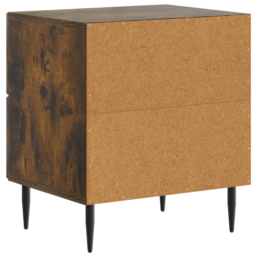 Nachtkastje met lade 2 pcs Gerookt eiken 43 x 34,5 x 47,5 cm