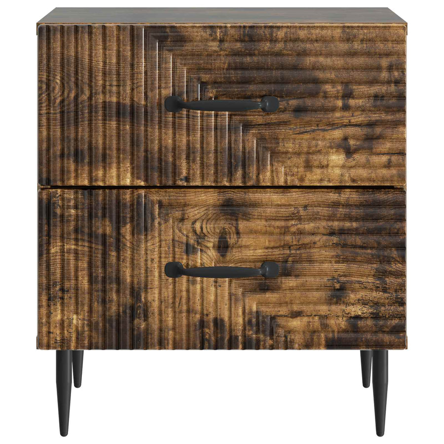 Nachtkastje met lade 2 pcs Gerookt eiken 43 x 34,5 x 47,5 cm