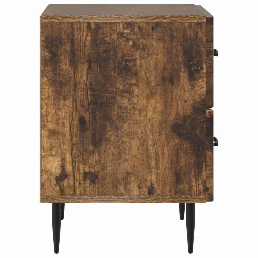 Nachtkastje met lade 2 pcs Gerookt eiken 43 x 34,5 x 47,5 cm