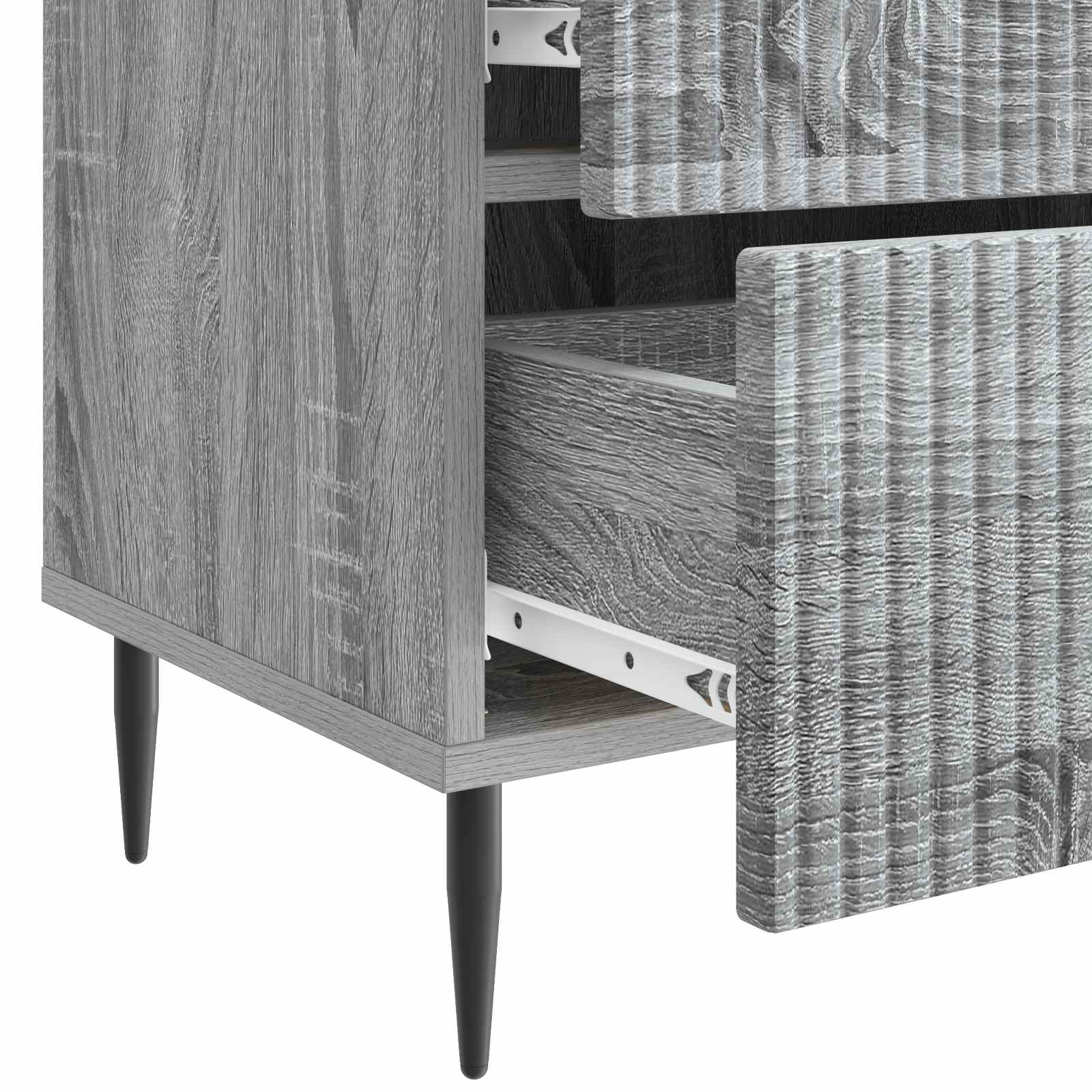 Nachtkastje 2 pcs Grijs sonoma 43 x 34,5 x 47,5 cm Bewerkt hout