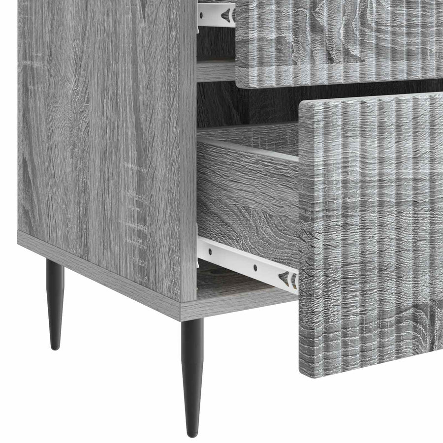 Nachtkastje 2 pcs Grijs sonoma 43 x 34,5 x 47,5 cm Bewerkt hout