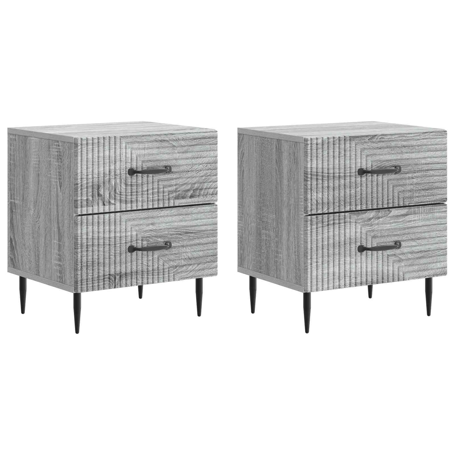 Nachtkastje 2 pcs Grijs sonoma 43 x 34,5 x 47,5 cm Bewerkt hout