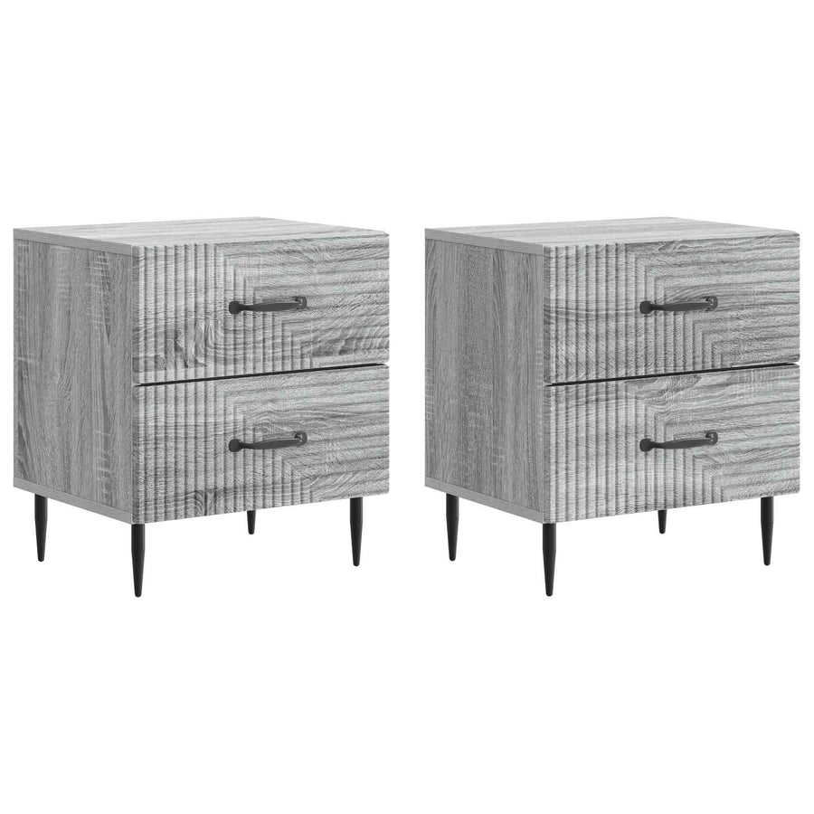 Nachtkastje 2 pcs Grijs sonoma 43 x 34,5 x 47,5 cm Bewerkt hout