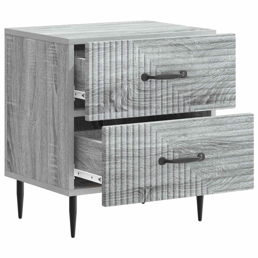 Nachtkastje 2 pcs Grijs sonoma 43 x 34,5 x 47,5 cm Bewerkt hout