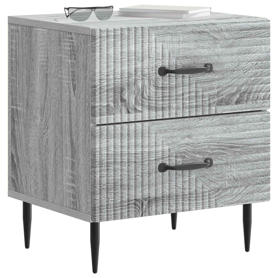 Nachtkastje 2 pcs Grijs sonoma 43 x 34,5 x 47,5 cm Bewerkt hout