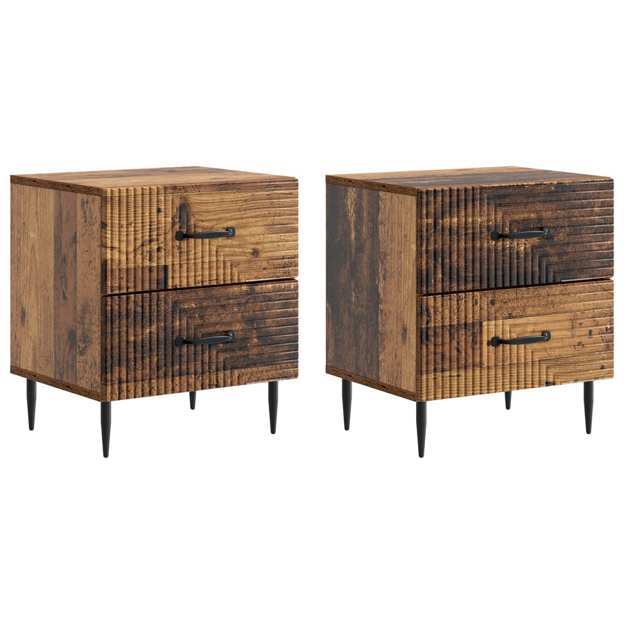 Nachtkastje 2 pcs Oud hout 43 x 34,5 x 47,5 cm Bewerkt hout